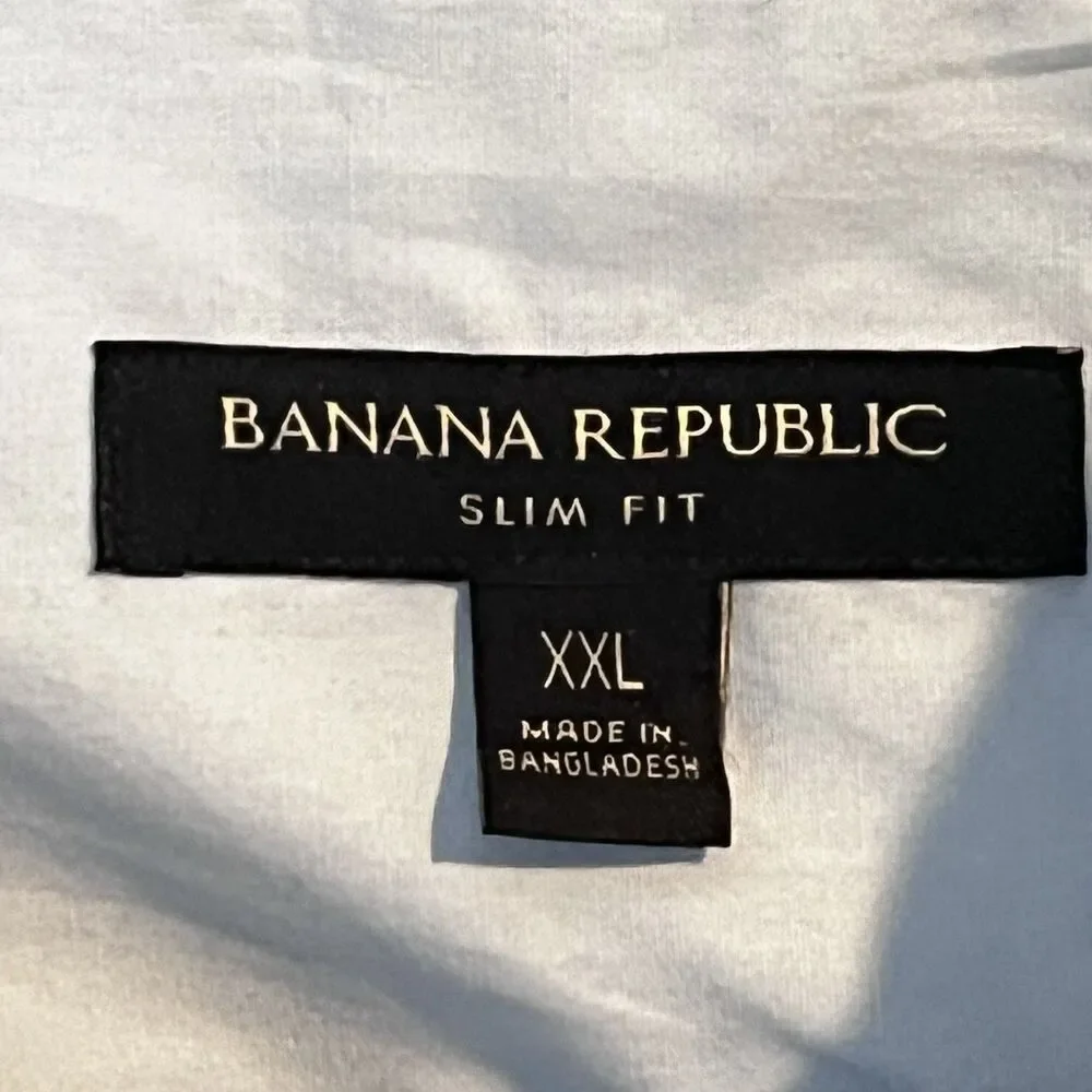 Banana Republic Slim Fit Men's Shirt L. Blue Stretch Poplin Soft Finish XXL New
